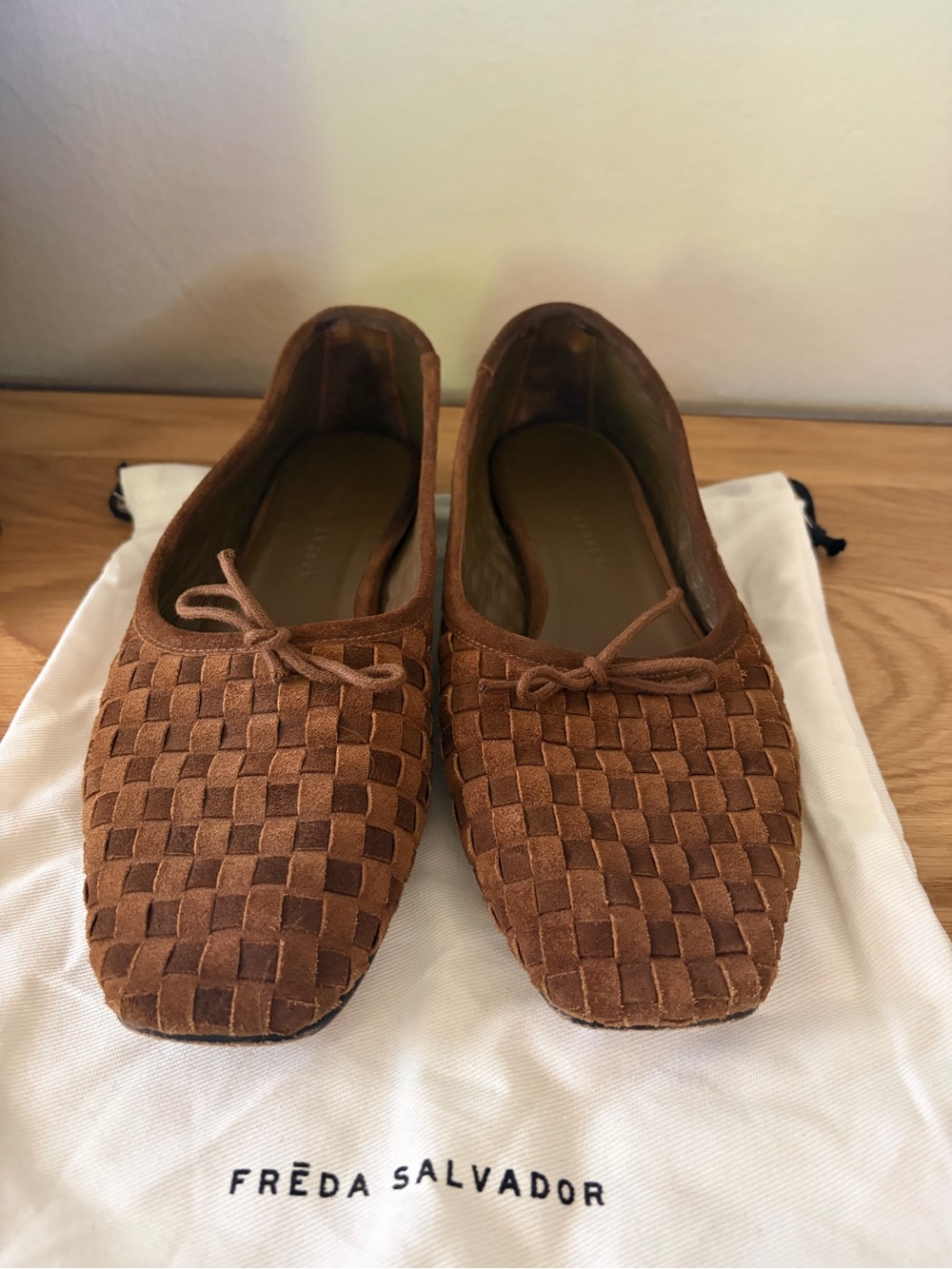 Freda Salvador Jada toffee woven suede size 8 - Picture 3 of 11